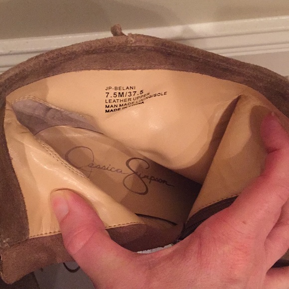 Jessica Simpson Suede Fringe Booties Sz 7.5 - Picture 8 of 8